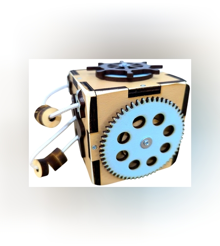 קוביית פעילות צב ים בז'-כחול מבצע 3+1