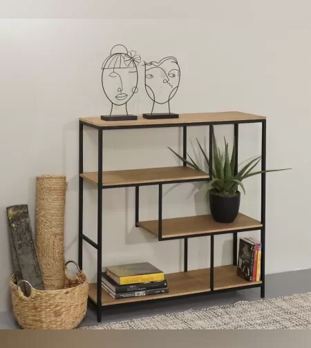 קונסולה מדפי עץ