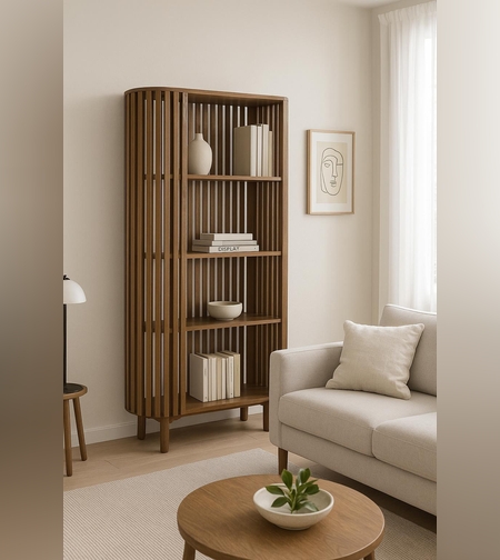 כוננית ספריה מעץ מלא