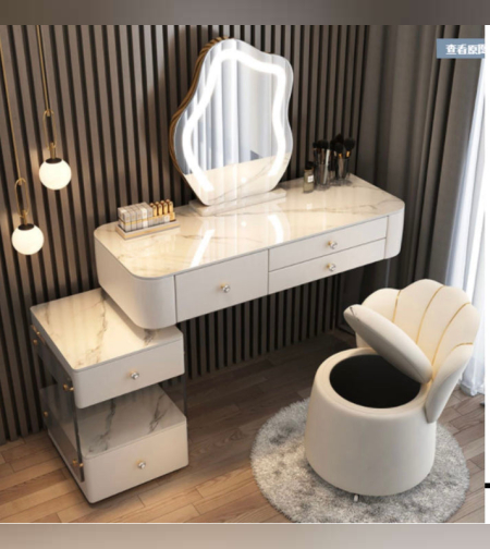 שידת איפור לבנה דגם צדף