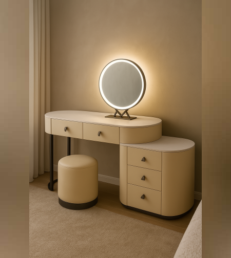 שידת איפור כולל הדום ומראה דגם חן