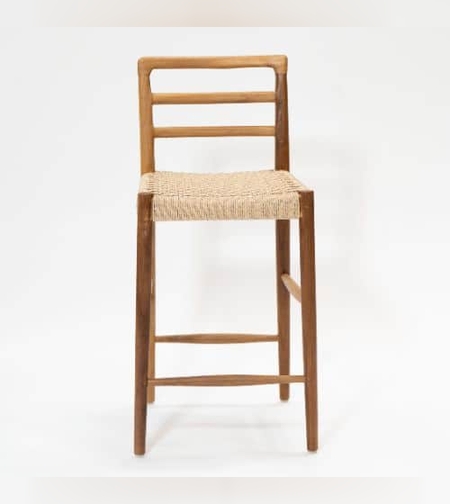 Stripe כסא בר מעץ וראטן סינטטי