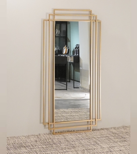 מראת גוף מלבנים זהב