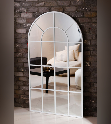 מראת חלון ג’מבו לבנה בעיצוב קלאסי