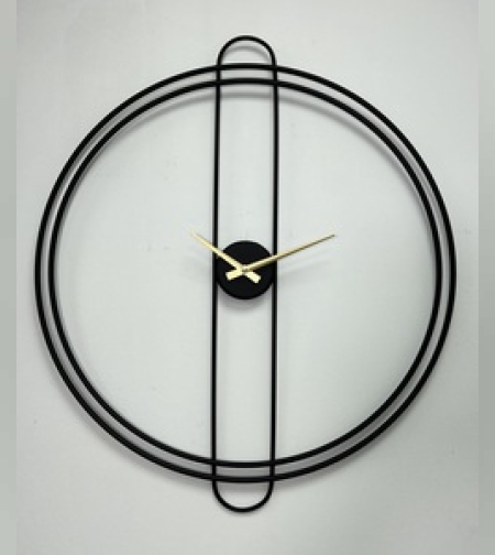 שעון מתכת שחור לקיר 60/5/68 ס