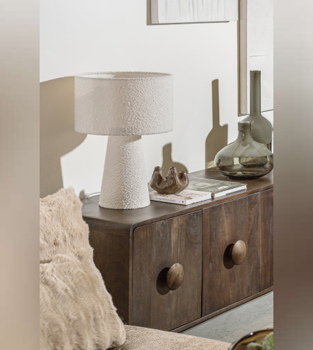 מנורת שולחן פאבריקה ראונד בגוון בהיר