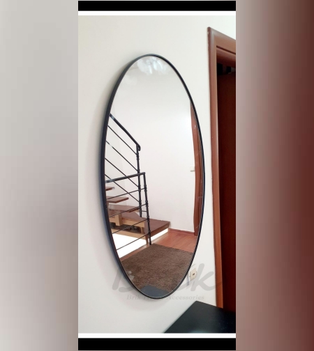 מראה אובלית שחורה 100/70