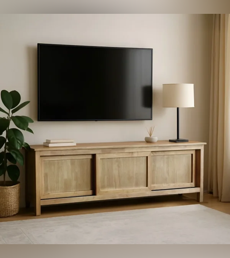 מזנון עץ 3 דלתות הזזה דגם וינה