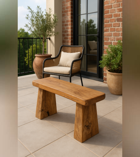 Lombok ספסל כפרי מעץ טיק 90 ס