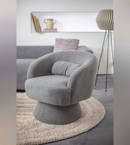 כורסא מסתובבת ריקו בייס בצבע אפור.