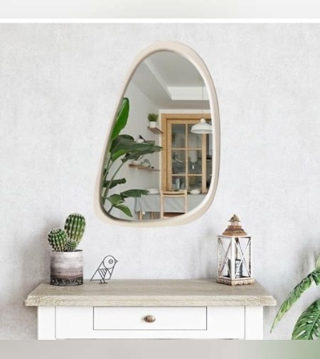 מראת לירי עץ שמנת דגם פרל