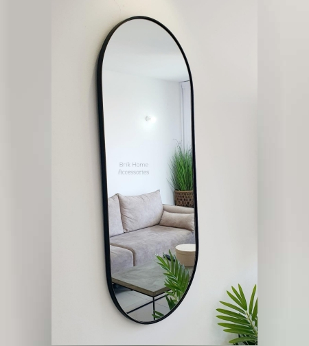 מראה אובלית שחורה מידות 90/40