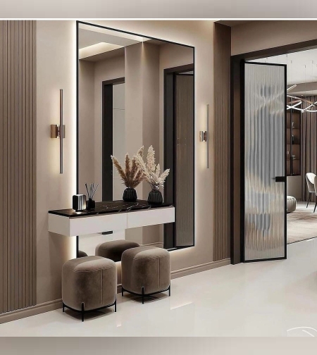 מראה מלבנית עם לד 120/80 - דגם אור