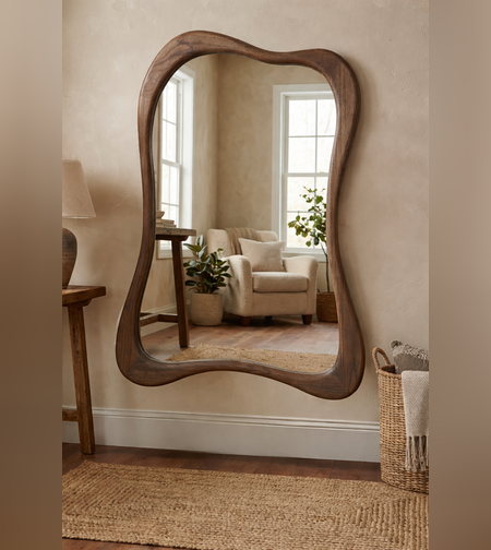 מראת נובה אורגנית מעץ אגוז טבעי