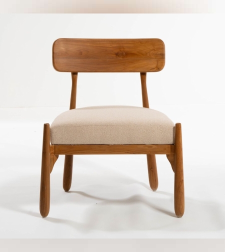 Akadia כורסא מעץ טיק מרופדת