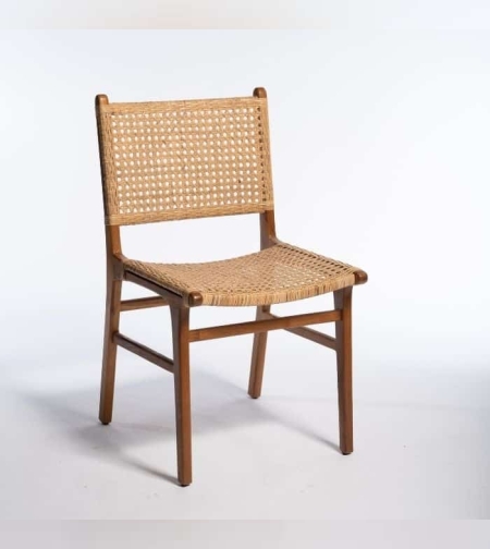 Jepara new כסא אוכל טיק וראטן טבעי