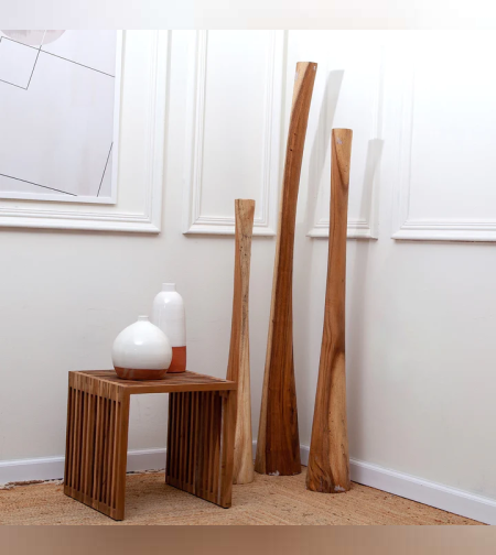 סט 3 מעמדי נרותסט ייחודי מאוד במראהעשוי מעץ סוואר טבעיעבודת יד מסורתית מאינדונזיה