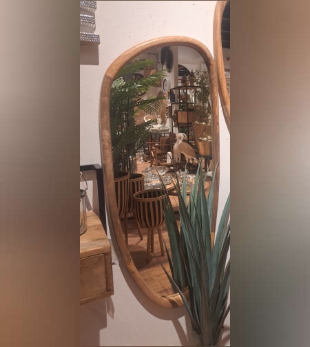 מראה מעץ טבעי גודל 49/120