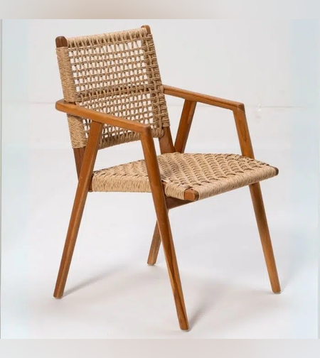 Solo כסא אוכל וראטן עם ידיות