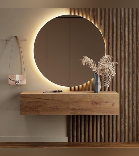 קונסולה מרחפת עץ אלון לפי מידות עבודת יד