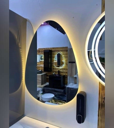 מראה בצורת ביצה עם לד (תאורה ( 100/70