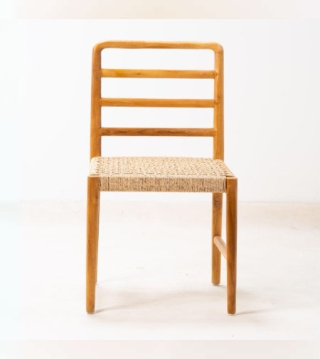 Stripe כסא אוכל מעץ וראטן סינטטי