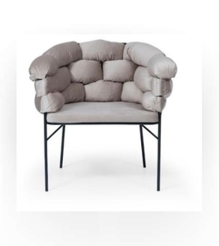 כורסאת פוף מבד קטיפה