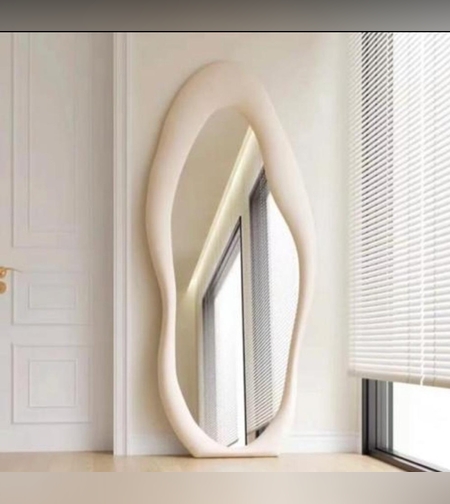 מראה אליפסה שמנת- טימבר עיצובים