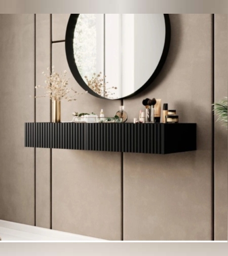 קונסולה מרחפת שחורה לפי מידות עבודת יד