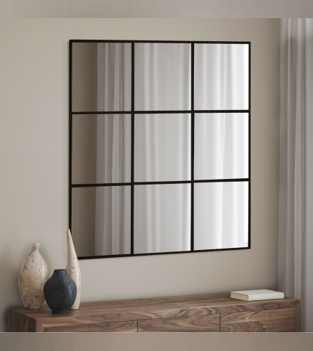 מראה ריבועים שחור 90/90 ס”מ – T.M.M