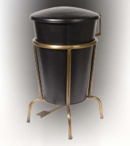 פח דקורטיבי שחור גדול (גובה 63 קוטר 43 25 ליטר)