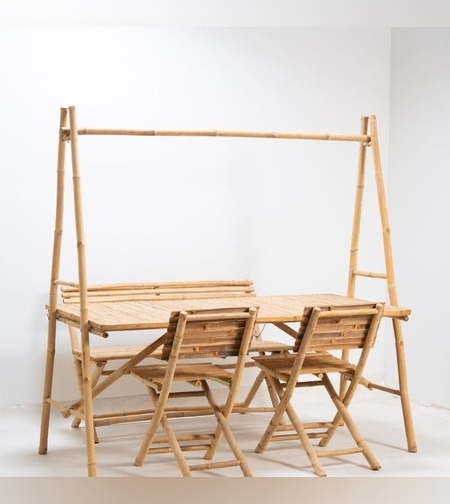 Rawen שולחן אוכל עם מתלה דקורטיבי