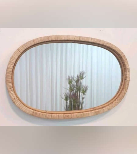 מראת עץ קש אליפטית