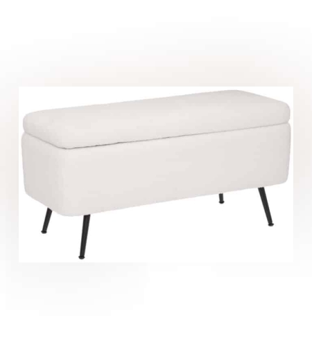 הדום ספסל אחסון 100*40 לבן