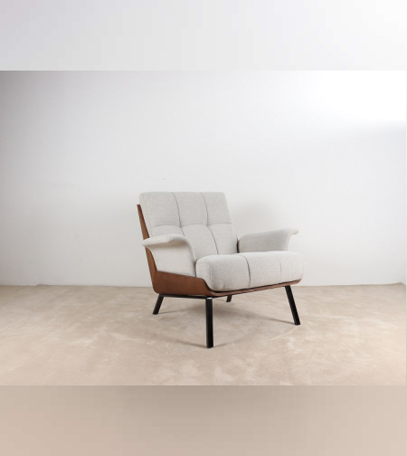 כורסא קופנאהגן בשילוב עץ תיק ובד