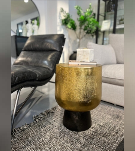 שולחן צד ללונה שחור בראס