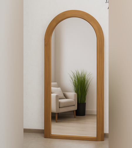 מראה קשת מעוצבת במסגרת עץ – דגם 7739