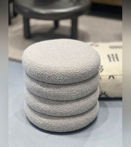 הדום עגול פסים “פאולה” אפור בוקלה – L.P.D