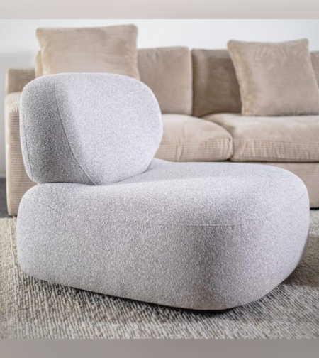 כורסת אירוח פריזמה בצבע אפור