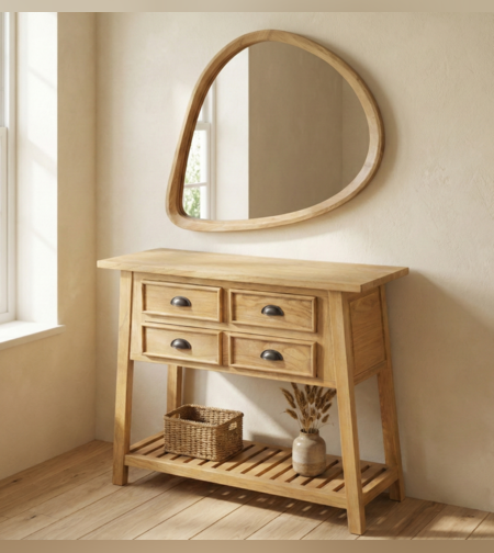 קונסולה עשויה עץ אלון מלא  ELWOOD