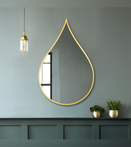 מראה טיפה בצבע זהב