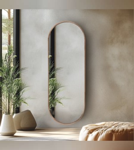 מראה עץ קפסולה מידות 60/120