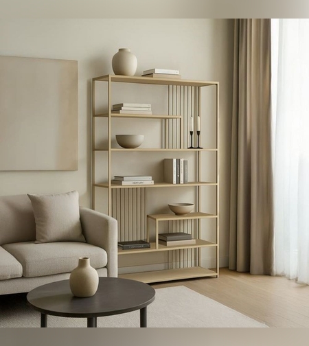 כוננית מדפים בגוון שמנת