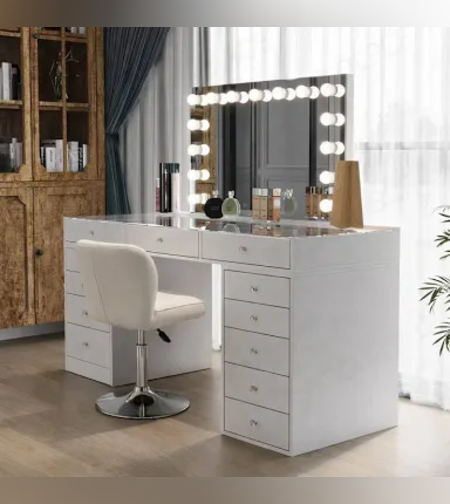 פינת איפור הוליווד לבן - דגם הוליווד