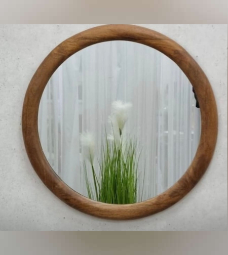 מראת עץ עגולה קוטר 50