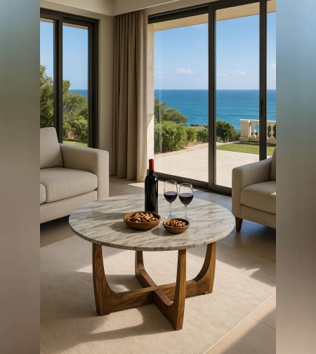 שולחן עץ עגול