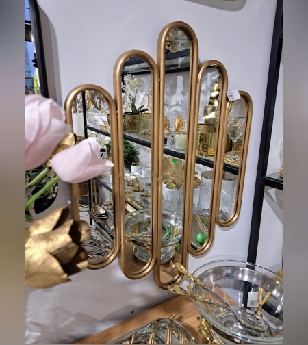 סט 5 מראות מחוברות צבע זהב