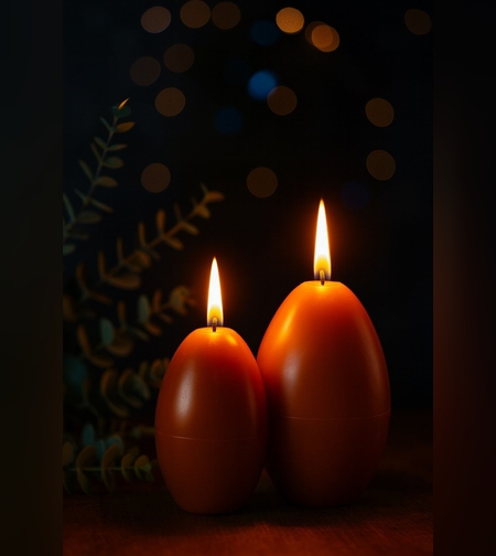 נר אליפטי חום אדמה