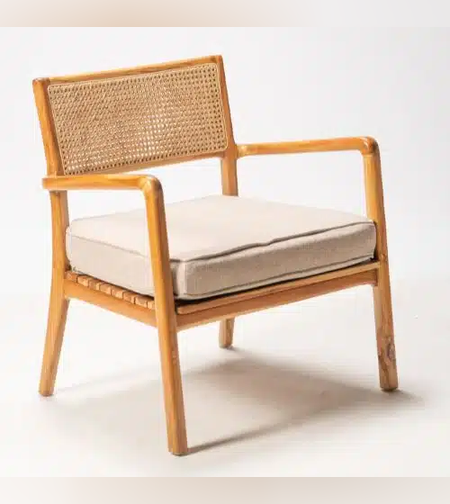 Nirma כורסא מעץ טיק וראטן טבעי