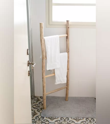 סולם מעץ טיק טבעי 180 ס''מ